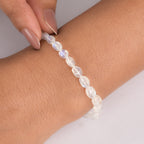 D'Joy AAA Meetiyagoda Regenbogen Mondstein Armband ca. 19 cm + 5 cm Extender, 925 Silber rhodiniert ca. 25.00 ct