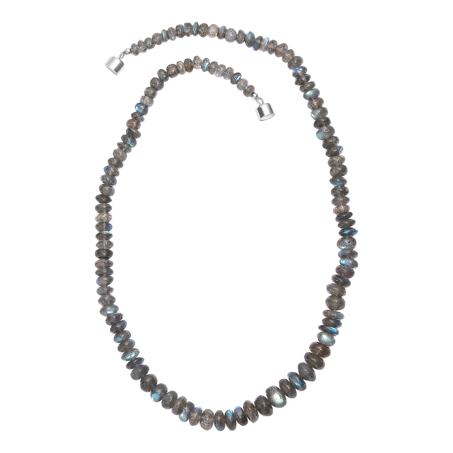 D'Joy AAA Labradorit Halskette ca. 45 cm 925 Silber rhodiniert ca. 150.00 ct