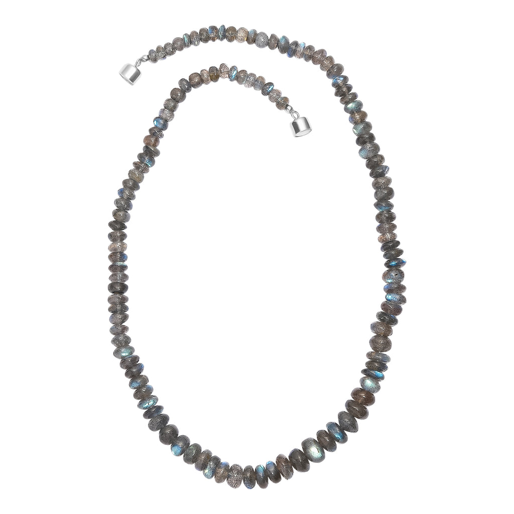 BALI LIVE DEAL - D'Joy AAA Labradorit Halskette ca. 45 cm 925 Silber rhodiniert ca. 150.00 ct