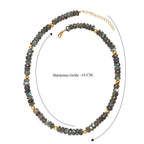 D'Joy AAA Labradorit Halskette ca. 45 cm + 5 cm Extender, 925 Silber 750 Gelbgold Vermeil ca. 223,00 ct.
