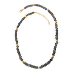 D'Joy AAA Labradorit Halskette ca. 45 cm + 5 cm Extender, 925 Silber 750 Gelbgold Vermeil ca. 150,00 ct.