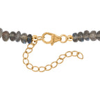 D'Joy AAA Labradorit Halskette ca. 45 cm + 5 cm Extender, 925 Silber 750 Gelbgold Vermeil ca. 150,00 ct.