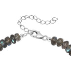 D'Joy AAA Labradorit Armband ca. 19 cm + 5 cm Extender, 925 Silber rhodiniert ca. 60,00 ct.