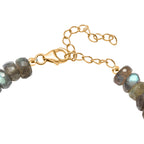 D'Joy AAA Labradorit Armband ca. 19 cm + 5 cm Extender, 925 Silber 750 Gelbgold Vermeil ca. 90,00 ct.