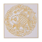 GOLDEN LOTTERY Rundes Sandbild im Tischrahmen Set mit farbigem Sand, wasserbasiertem Kleber, Plastikbecher und Malwerkzeug 18,5 x 16 x 5 cm, Koi Fisch Motiv
