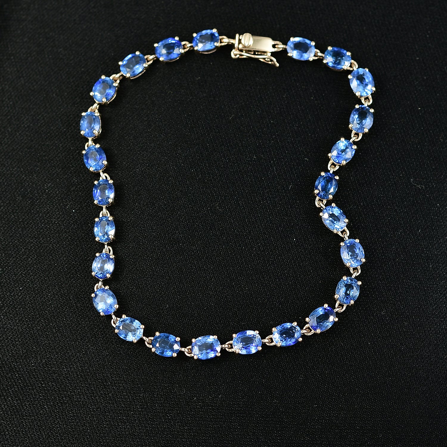 LUXORO AAA blaues Ceylon Saphir 19cm Armband in 585 Gelbgold - 11,05 ct.
