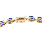 LUXORO AAA Blauer Ceylon-Saphir Armband ca. 19 cm 585 Gelb Gold ca. 10.61 ct