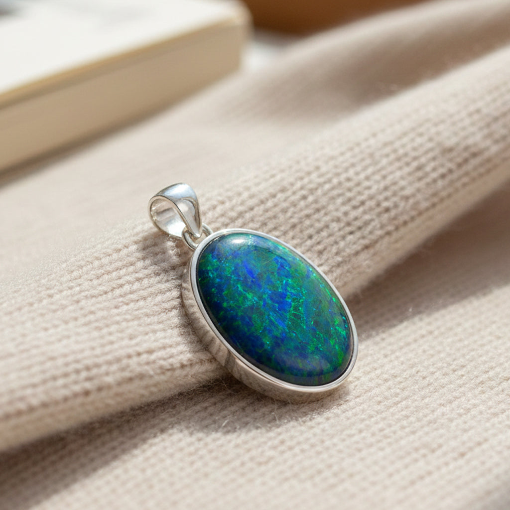 Rhapsody AAAA Boulder Opal Triplette Anhänger 950 Platin ca. 0.71 ct
