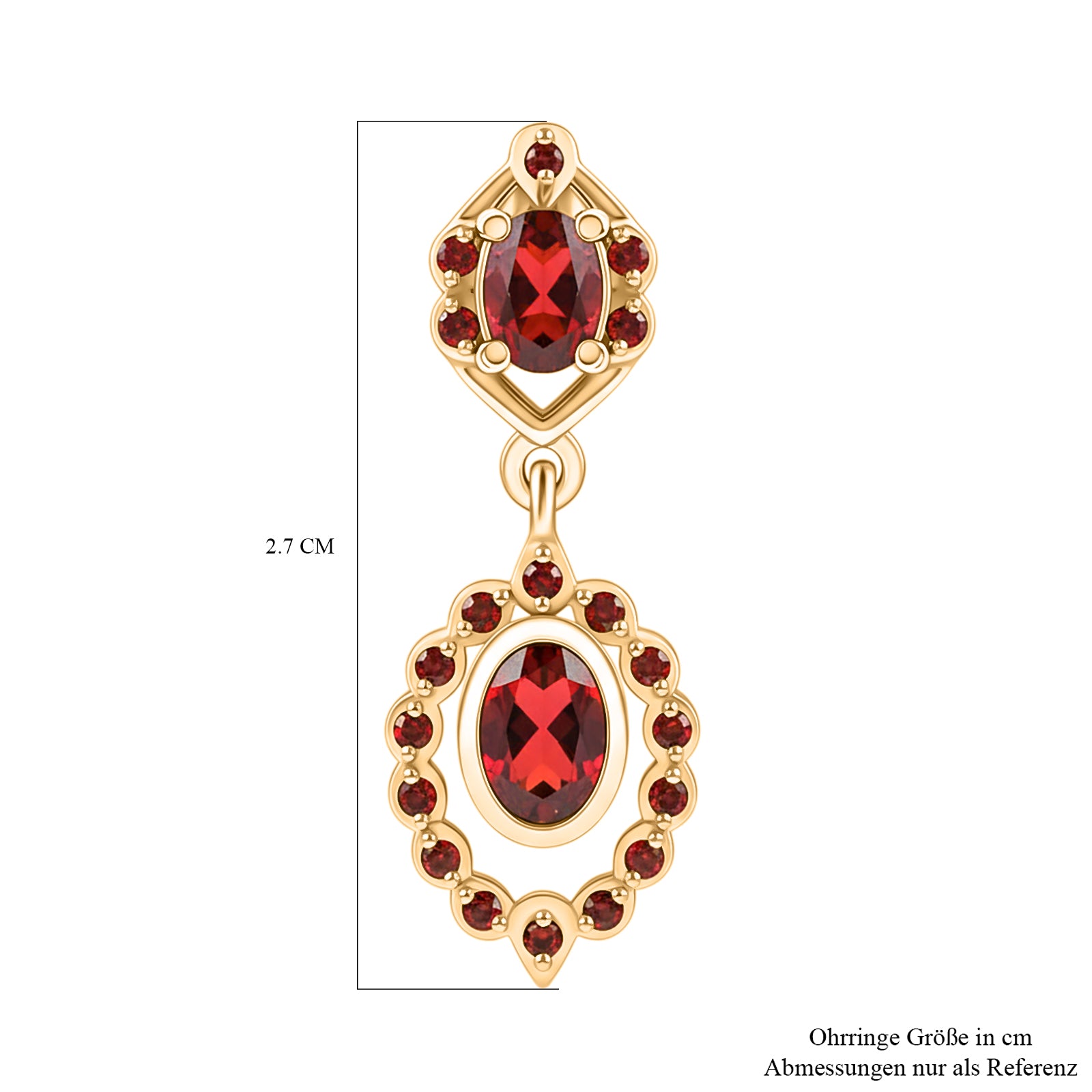 EVER TRUE Mosambik Granat Ohrringe Nickelfreies Messing ca. 2.57 ct