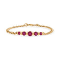 D'Joy Afrikanischer Rubin (Fissure gefüllt) Armband ca. 19 cm 925 Silber 750 Gelbgold Vermeil ca. 3.67 ct