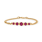 D'Joy Afrikanischer Rubin (Fissure gefüllt) Armband ca. 19 cm 925 Silber 750 Gelbgold Vermeil ca. 3.67 ct