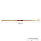 D'Joy Afrikanischer Rubin (Fissure gefüllt) Armband ca. 19 cm 925 Silber 750 Gelbgold Vermeil ca. 3.67 ct