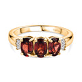 EverTrue Mosambik Granat und Diamant Ring in Goldton - 1,77 ct.