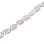 D'Joy Weiße Keshi Perle Halskette ca. 50 cm 925 Silber vergoldet