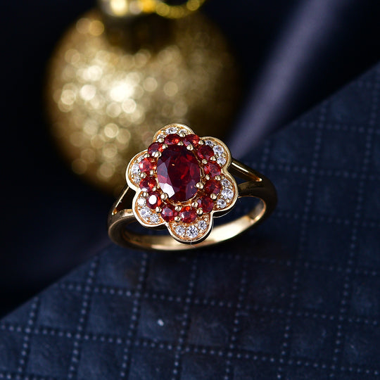 EVER TRUE Mosambik Granat Ring Nickelfreies Messing (Größe 21.00) ca. 1,72 ct