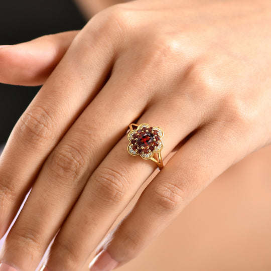 EVER TRUE Mosambik Granat Ring Nickelfreies Messing (Größe 21.00) ca. 1,72 ct