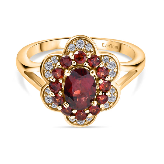 EVER TRUE Mosambik Granat Ring Nickelfreies Messing (Größe 21.00) ca. 1,72 ct