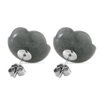 EXTREM SELTEN Natürlicher Olmek Jadeit Ohrringe 925 Silber rhodiniert ca. 20.00 ct