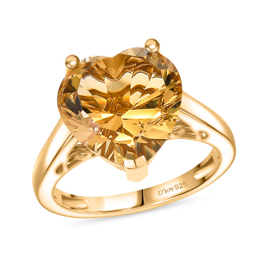 D'Joy AA Citrin Ring 925 Silber Gold (Größe 21.00) ca. 5,72 ct