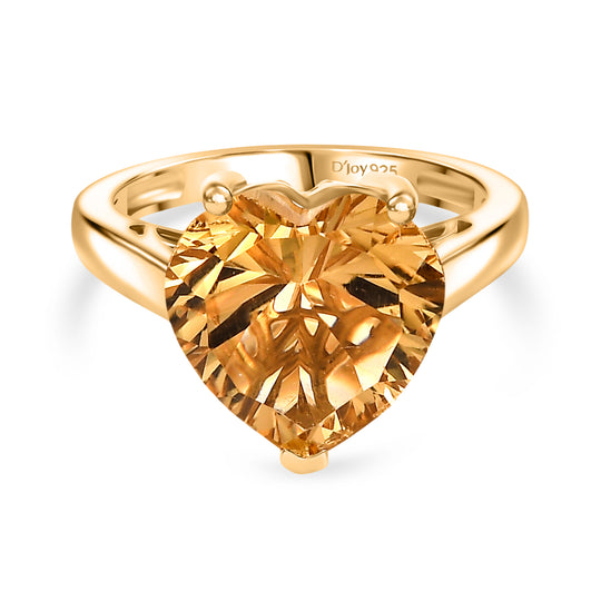 D'Joy AA Citrin Ring 925 Silber Gold (Größe 21.00) ca. 5,72 ct