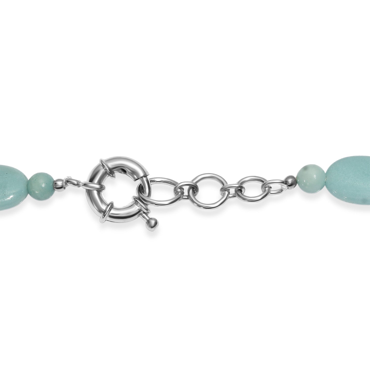 EVER TRUE Amazonit Halskette ca. 45 cm + 2.5 cm Extender, Nickelfreies Messing platiniert ca. 210.00 ct