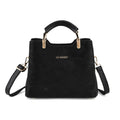 LA MAREY Crossbody Tasche mit Reißverschlussfächern und verstellbarem Schulterriemen, 25x20x11cm, Schwarz