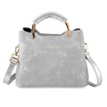 LA MAREY Crossbody Tasche mit Reißverschlussfächern und verstellbarem Schulterriemen, 25x20x11cm, Silber