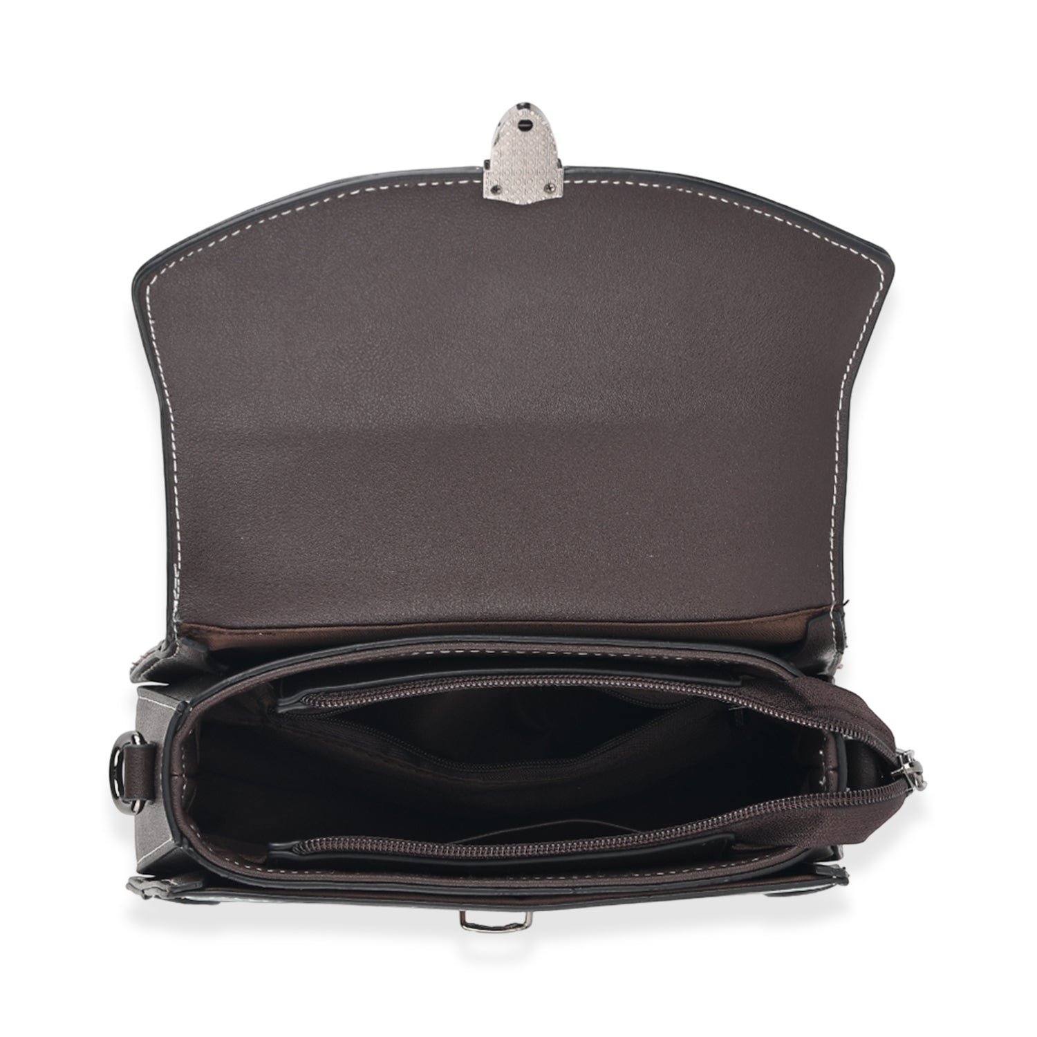 Kompakte Kunstprint Crossbody-Tasche mit floralem Design, 23 x 9 x 17 cm, Petrol