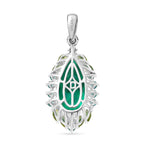 D'Joy Pfau Quarz Triplette, Peridot Anhänger 925 Silber rhodiniert ca. 6.99 ct