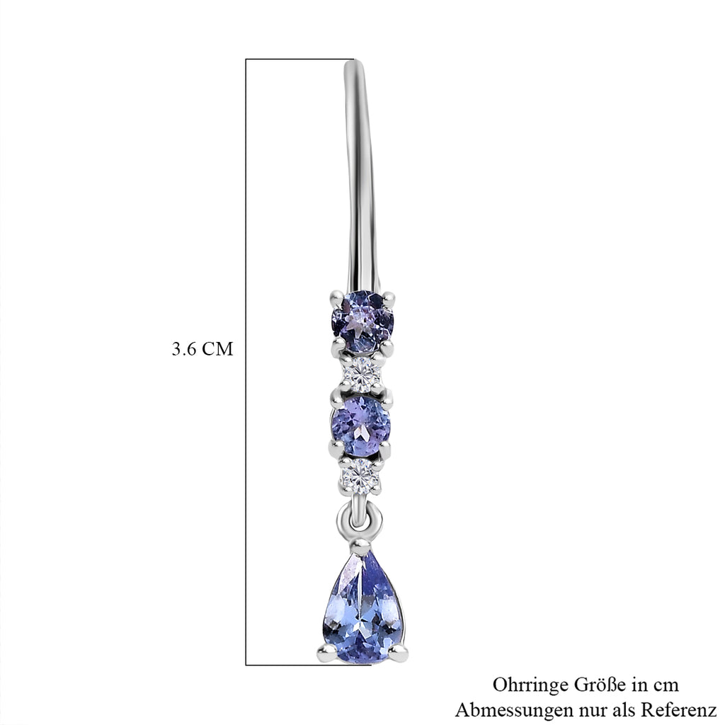 D'Joy Tansanit Ohrringe 925 Silber rhodiniert ca. 1,29 ct.