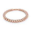 Weißer Zirkonia Armband ca. 19 cm Nickelfreies Messing, roséfarben