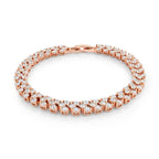 Weißer Zirkonia Armband ca. 19 cm Nickelfreies Messing, roséfarben