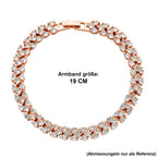 Weißer Zirkonia Armband ca. 19 cm Nickelfreies Messing, roséfarben