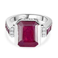 D'Joy Afrikanischer Rubin (Fissure gefüllt) Ring 925 Silber rhodiniert (Größe 17.00) ca. 10,08 ct