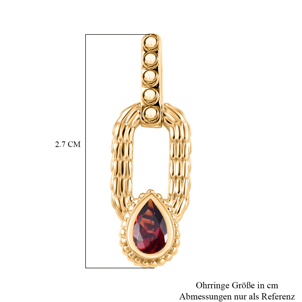 EVER TRUE Roter Granat Ohrringe Nickelfreies Messing ca. 1.05 ct