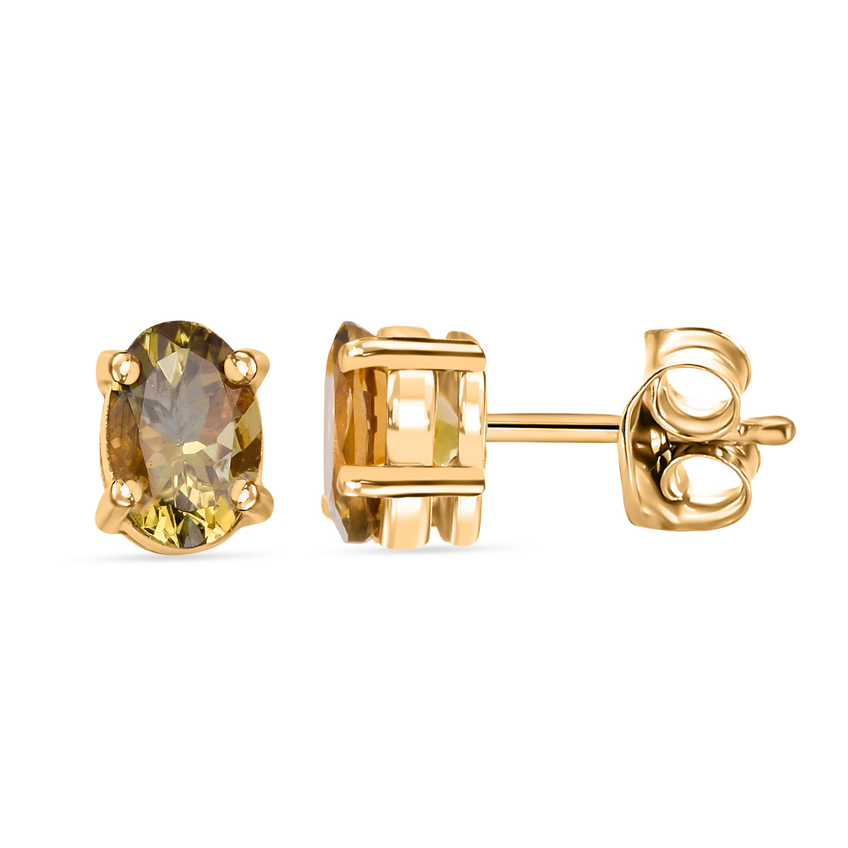 D'Joy Natürlicher goldener Tansanit Ohrringe 925 Silber vergoldet ca. 0.95 ct