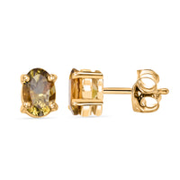 D'Joy Natürlicher goldener Tansanit Ohrringe 925 Silber vergoldet ca. 0.95 ct