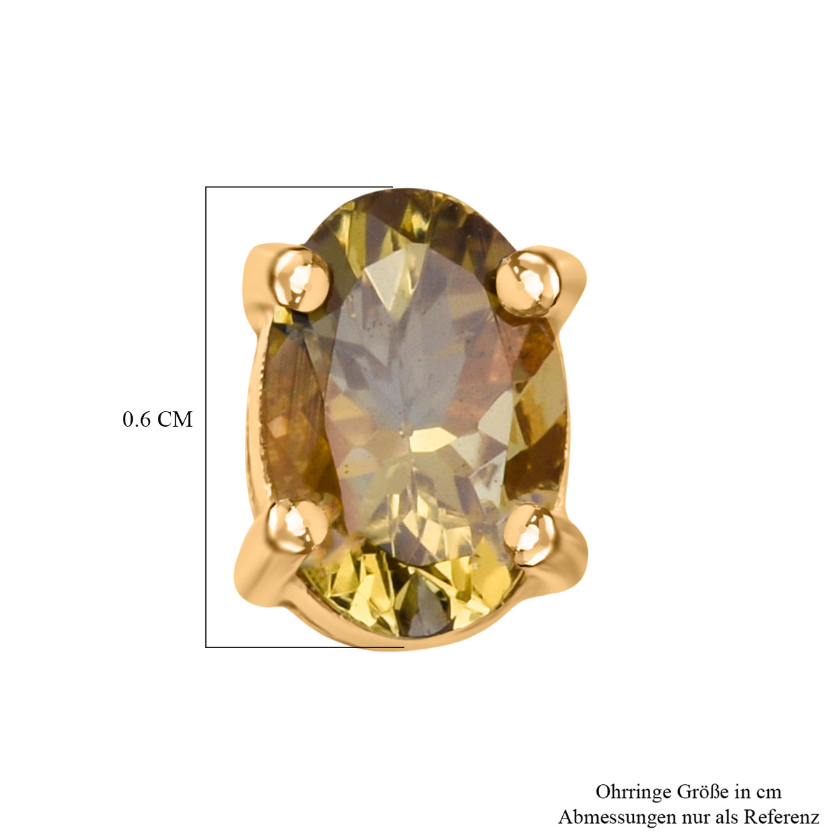 D'Joy Natürlicher goldener Tansanit Ohrringe 925 Silber vergoldet ca. 0.95 ct