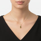 D'Joy Natürlicher goldener Tansanit Anhänger 925 Silber vergoldet ca. 0.48 ct