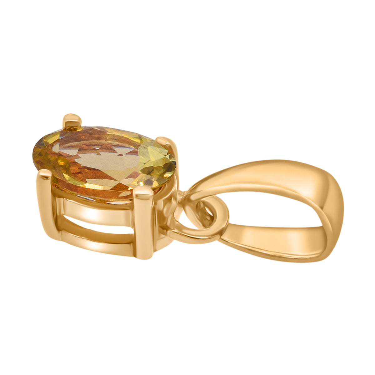 D'Joy Natürlicher goldener Tansanit Anhänger 925 Silber vergoldet ca. 0.48 ct