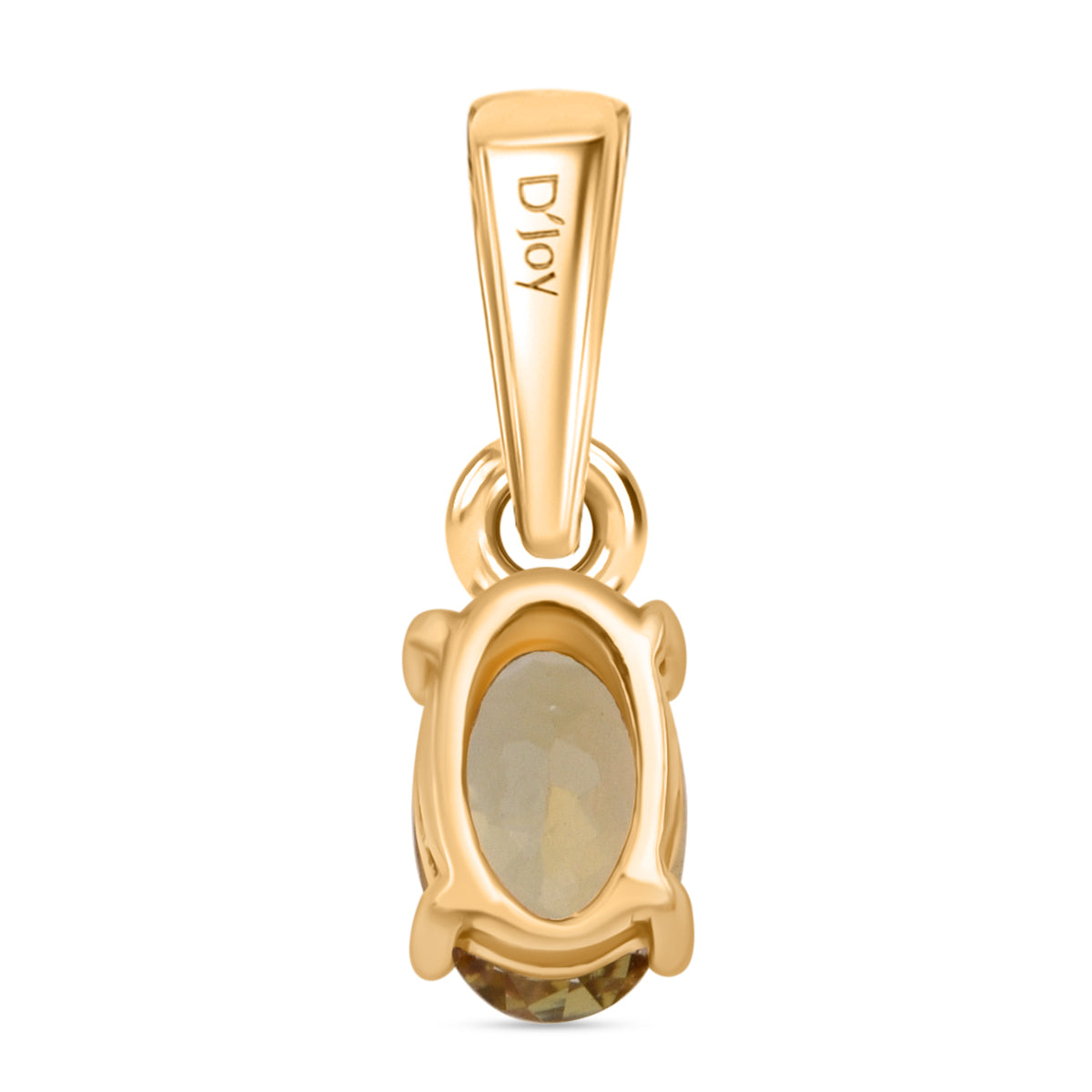 D'Joy Natürlicher goldener Tansanit Anhänger 925 Silber vergoldet ca. 0.48 ct