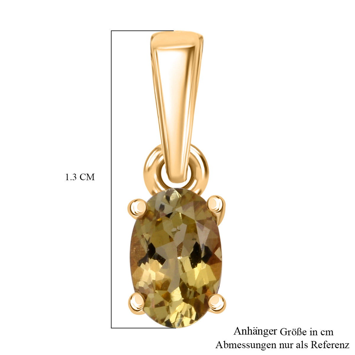 D'Joy Natürlicher goldener Tansanit Anhänger 925 Silber vergoldet ca. 0.48 ct