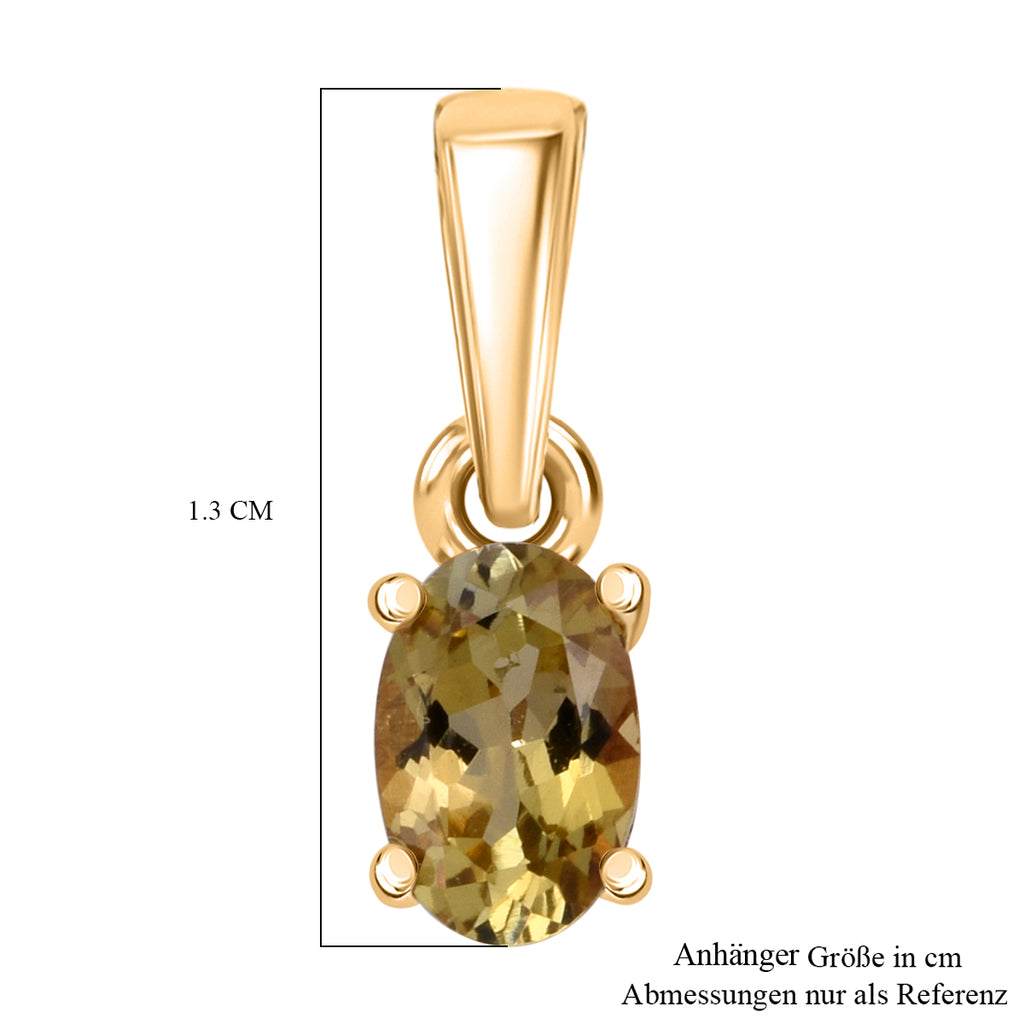 D'Joy Natürlicher goldener Tansanit Anhänger 925 Silber vergoldet ca. 0.48 ct