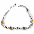 Natürlicher Baltischer Bernstein Armband ca. 16.5 cm + 2.5 cm Extender, 925 Silber 2.00 ct