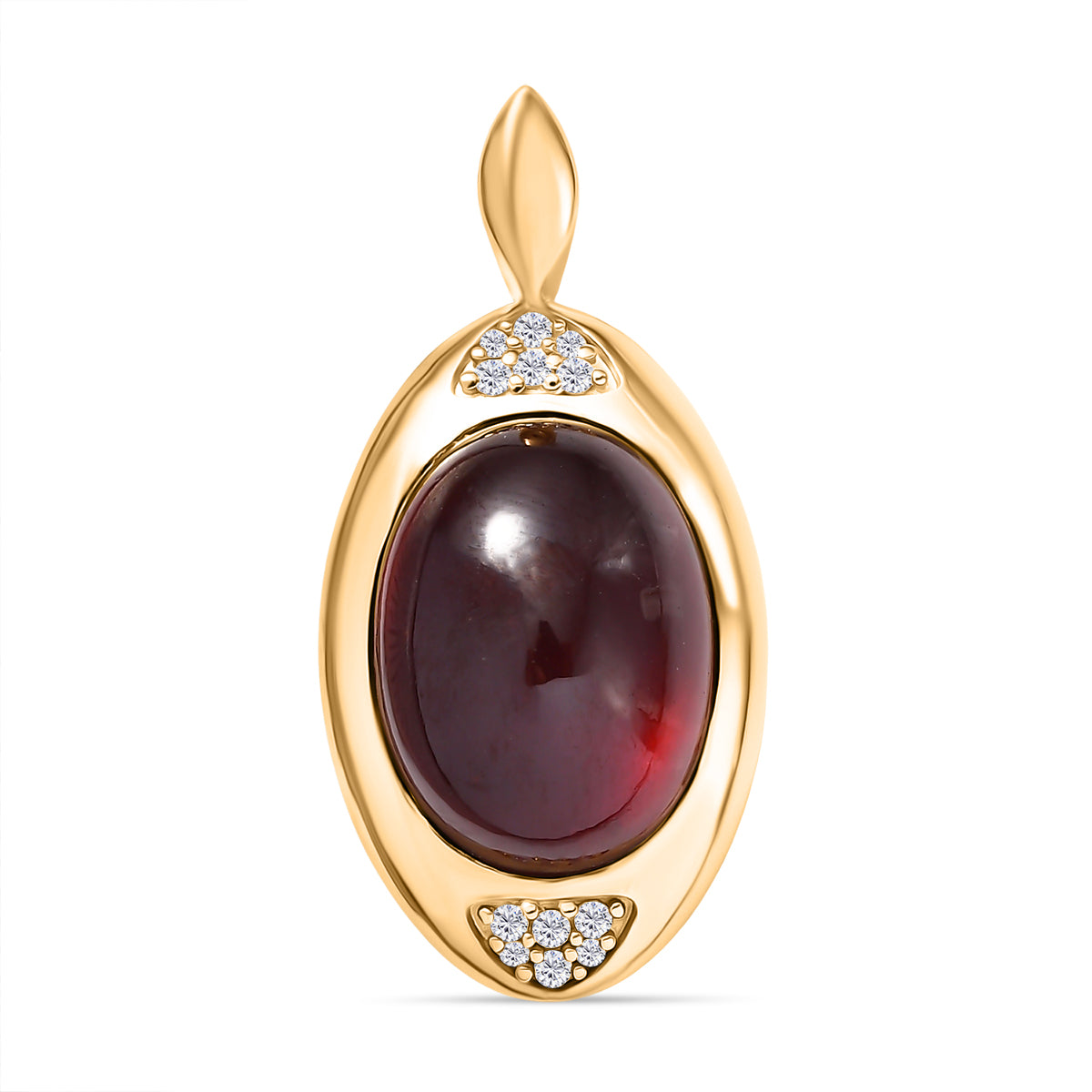 EVER TRUE Mosambik Granat, Weißer Zirkon Anhänger Nickelfreies Messing ca. 13,94 ct.