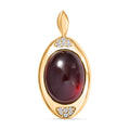 EVER TRUE Mosambik Granat, Weißer Zirkon Anhänger Nickelfreies Messing ca. 13,94 ct.
