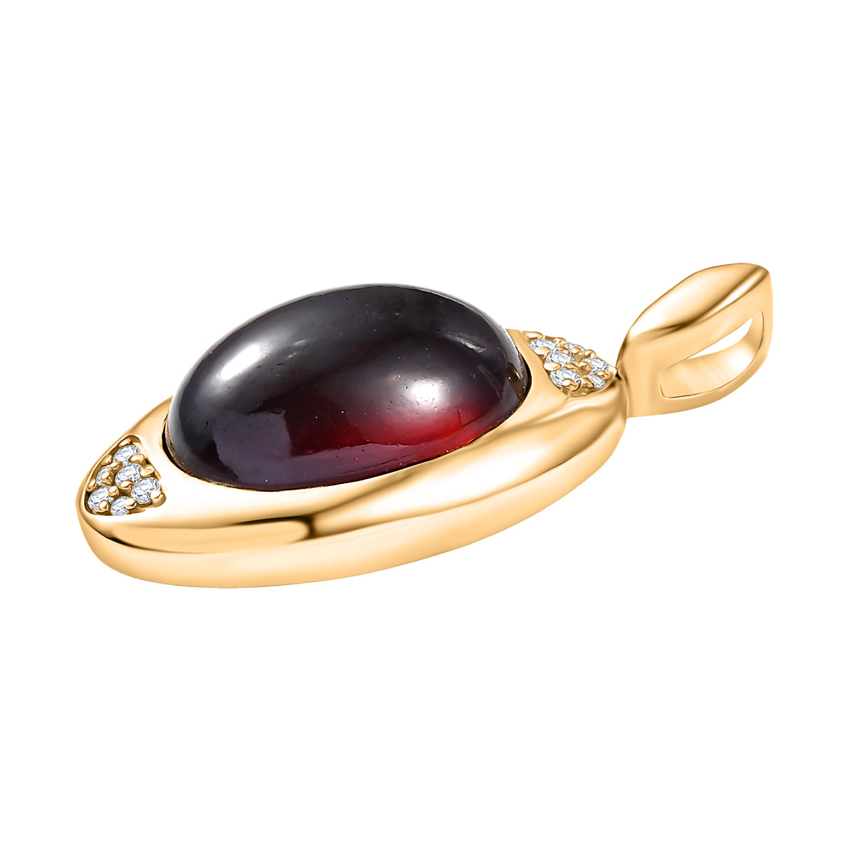 EVER TRUE Mosambik Granat, Weißer Zirkon Anhänger Nickelfreies Messing ca. 13,94 ct.