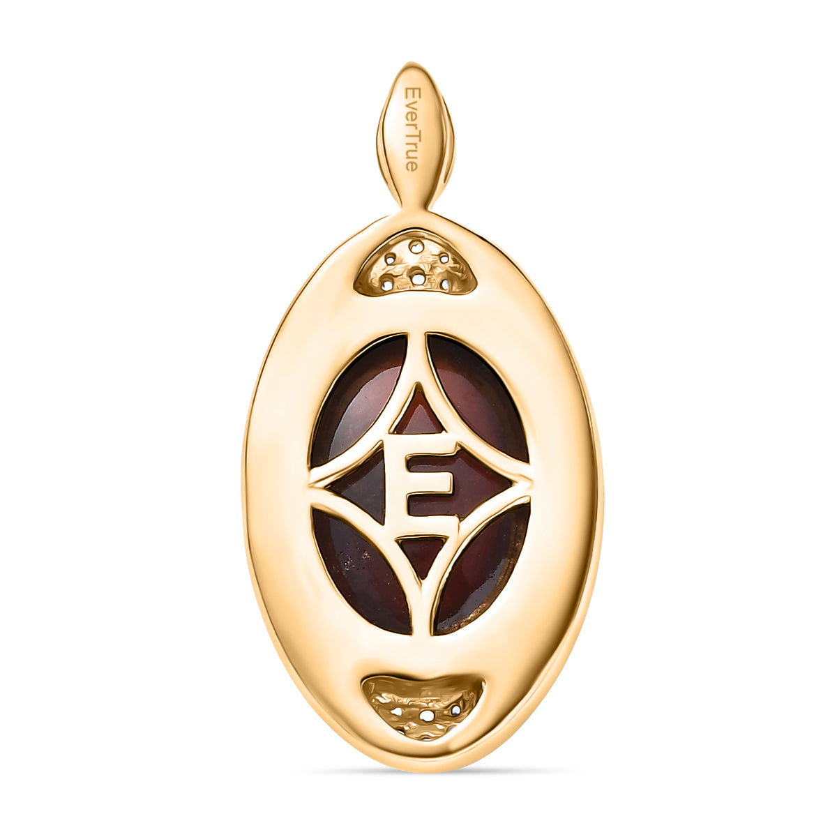 EVER TRUE Mosambik Granat, Weißer Zirkon Anhänger Nickelfreies Messing ca. 13,94 ct.