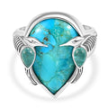 Sajen Silber - Kolibri-Harmonie-Ring, Türkis, Apatit 925 Silber rhodiniert (Größe 18.00) ca. 8.85 ct