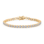 LUXURIANT DIAMOND - Lab Grown Diamant VS-EF SGL zertifiziert Armband ca. 19 cm 925 Silber Gelb Vergoldet ca. 10.00 ct